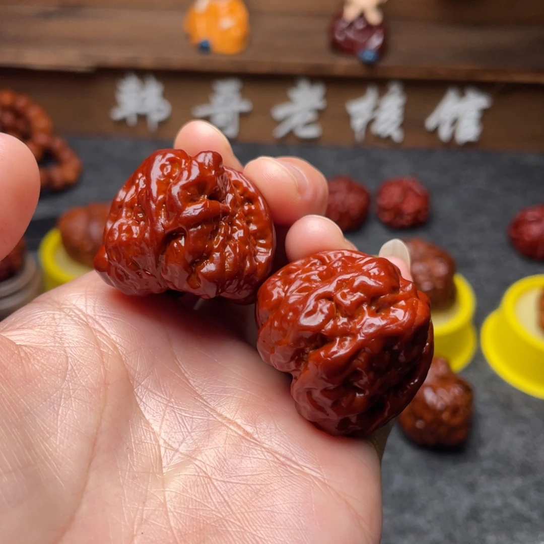 木***制吊坠文玩核桃文玩核桃 手把件 蛤蟆头 35