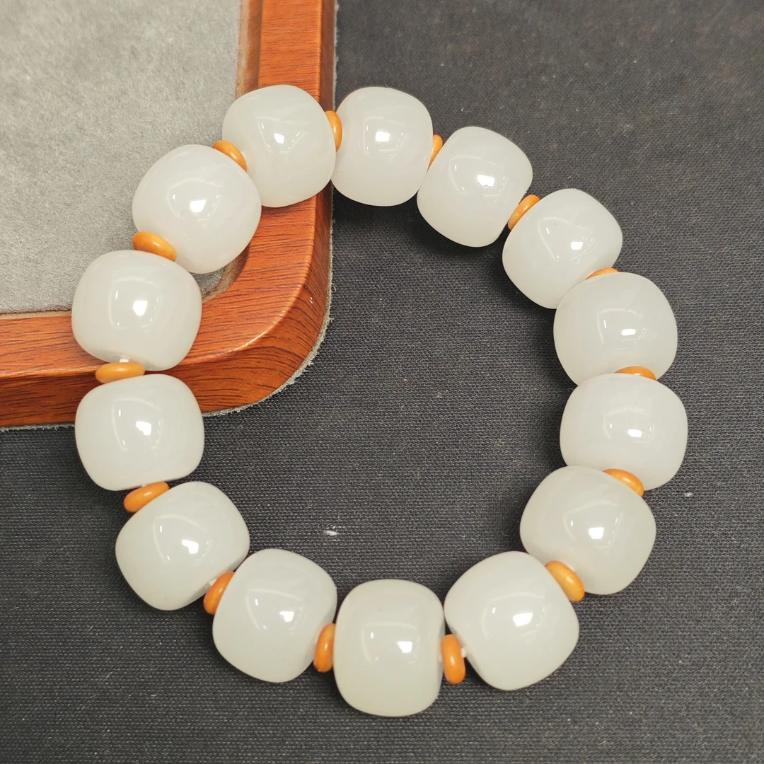 金丝玉老型珠手串105-多样性拍一发一