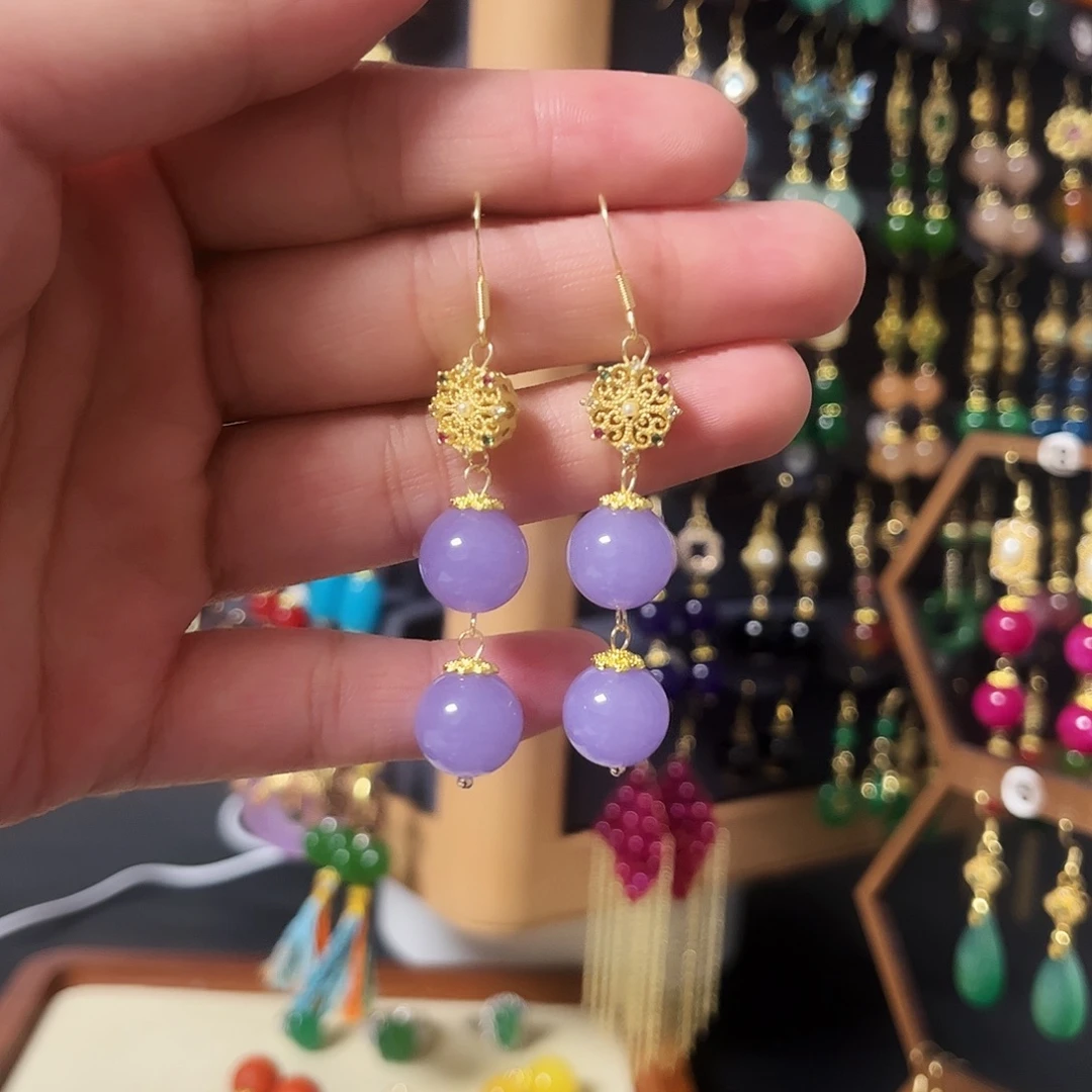 锆石纯铜925银耳饰