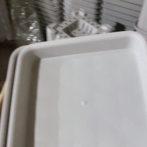 树脂中野方盆22口托盘灰色5个