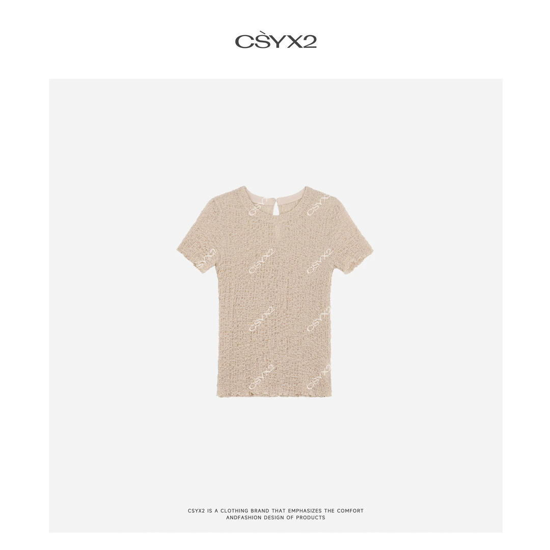 CsyX2-2025S/S夏季新款“甜心奶泡”修身T恤CZ5XT018