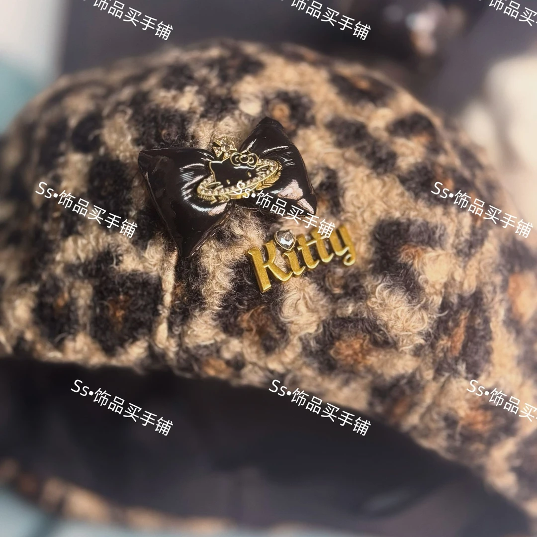 KT保暖豹纹贝雷帽时尚百搭秋冬潮流