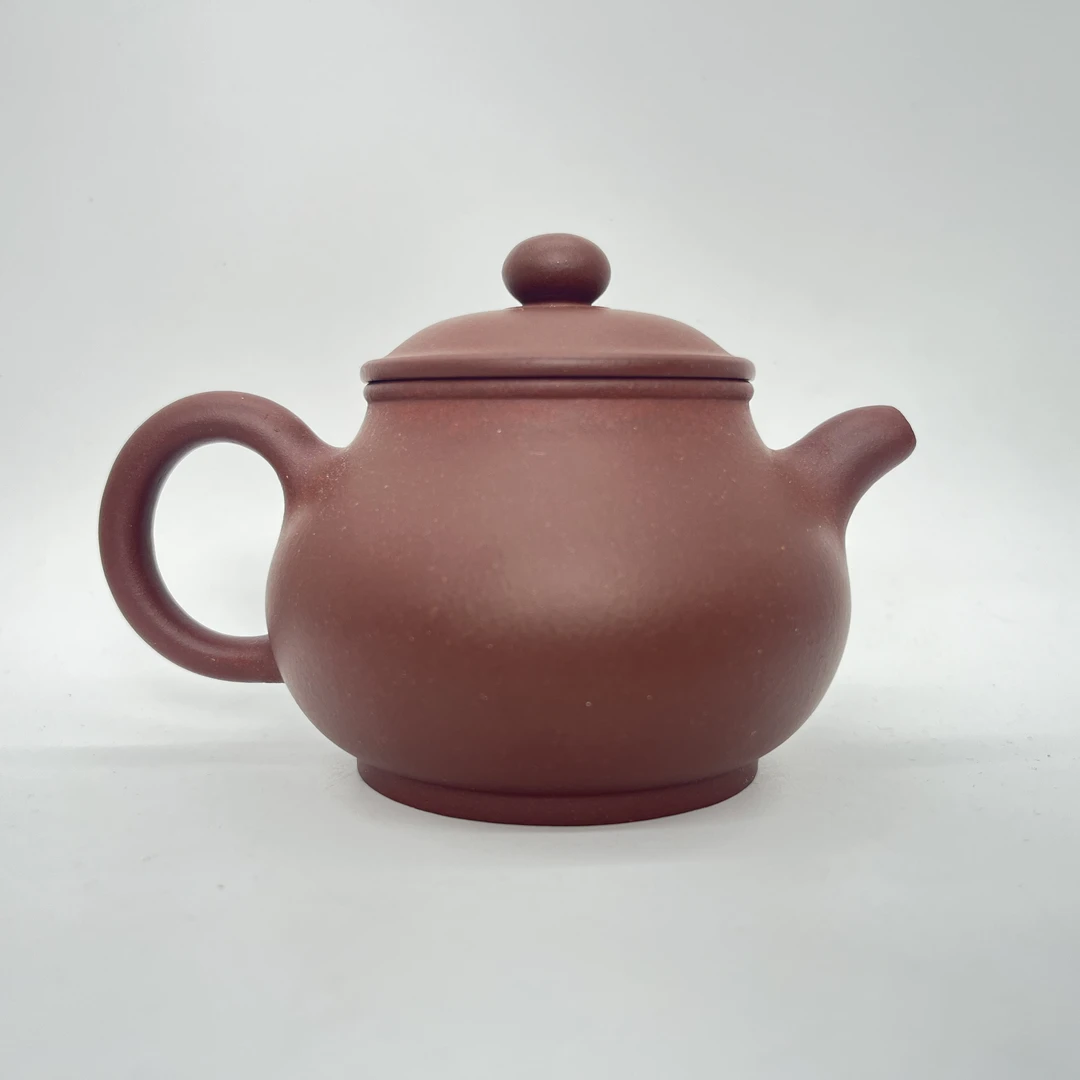 宜兴紫砂紫泥潘壶230cc纯手工精美潘壶