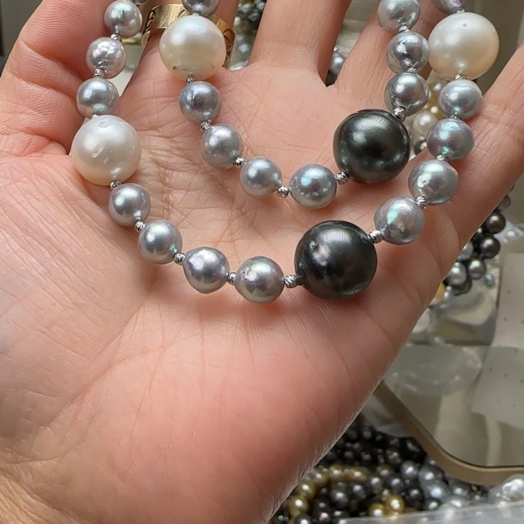 海水珍珠颈饰银S925镶嵌