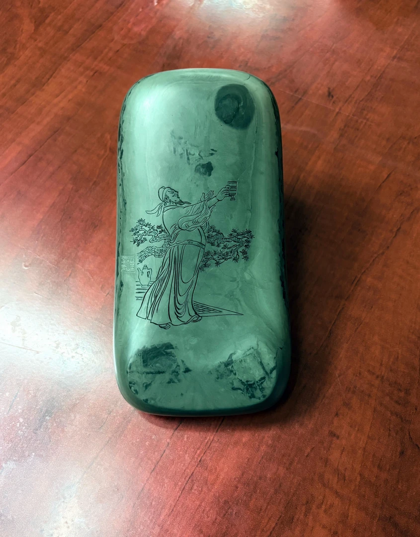 甘肃特产老坑洮砚天然石材雕刻文房四宝实用收藏佳品