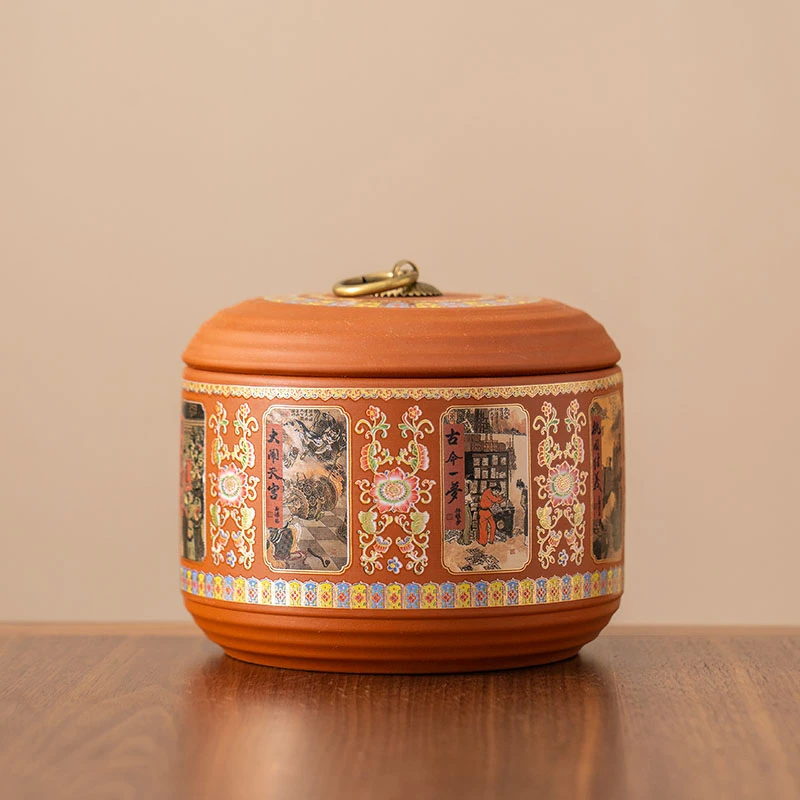 【现货】四大名著紫砂茶叶罐G006