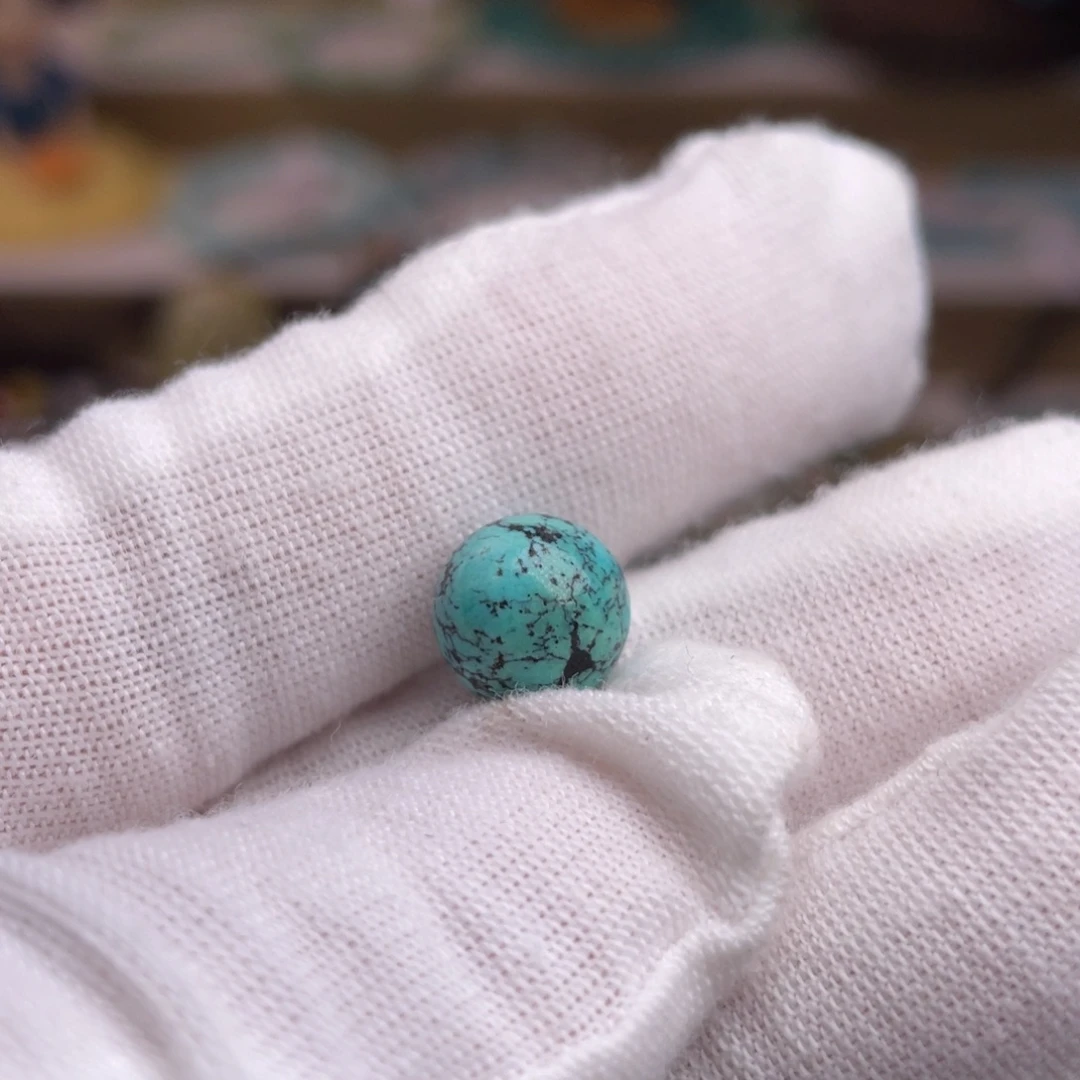 绿松石未镶嵌珠宝奇石卡9.3mm