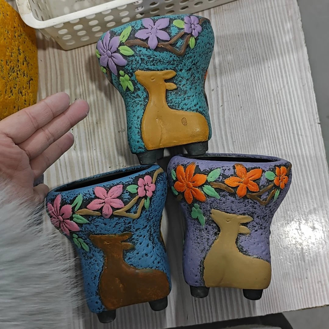 红陶吸水透气的白陶花盆凑满12发货