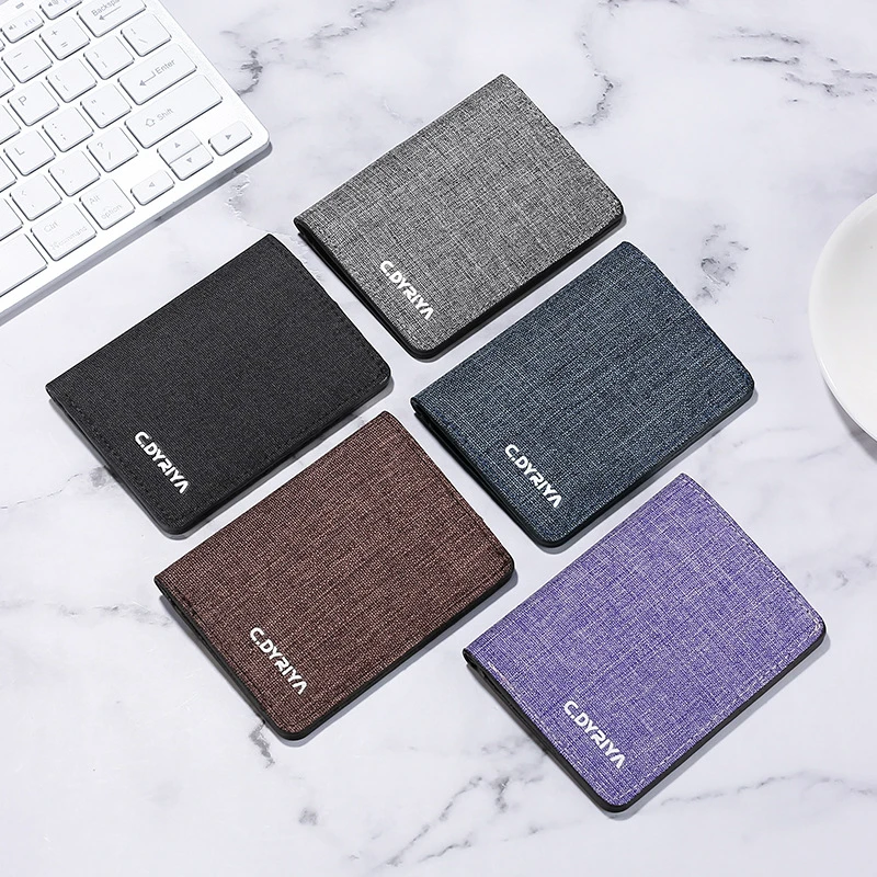 帆布钱包男士短款简约学生皮夹卡包超薄钱夹竖款小钱包男式