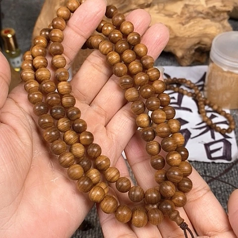 檀香木手串/手链老山檀香黑肉虎纹0.8/108沉水