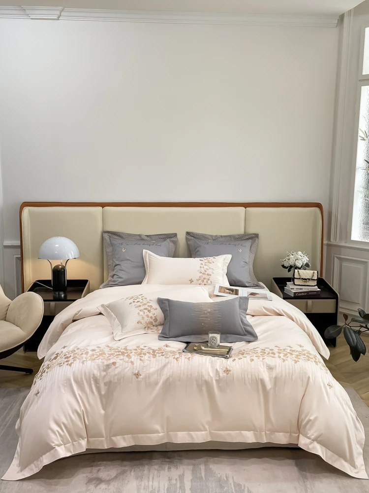 全棉高端高级感床上用品绣花四件套-幻梦