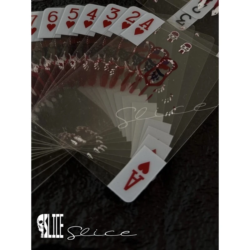 点切片人切片扑克牌花切创意解压玩具透明扑克牌