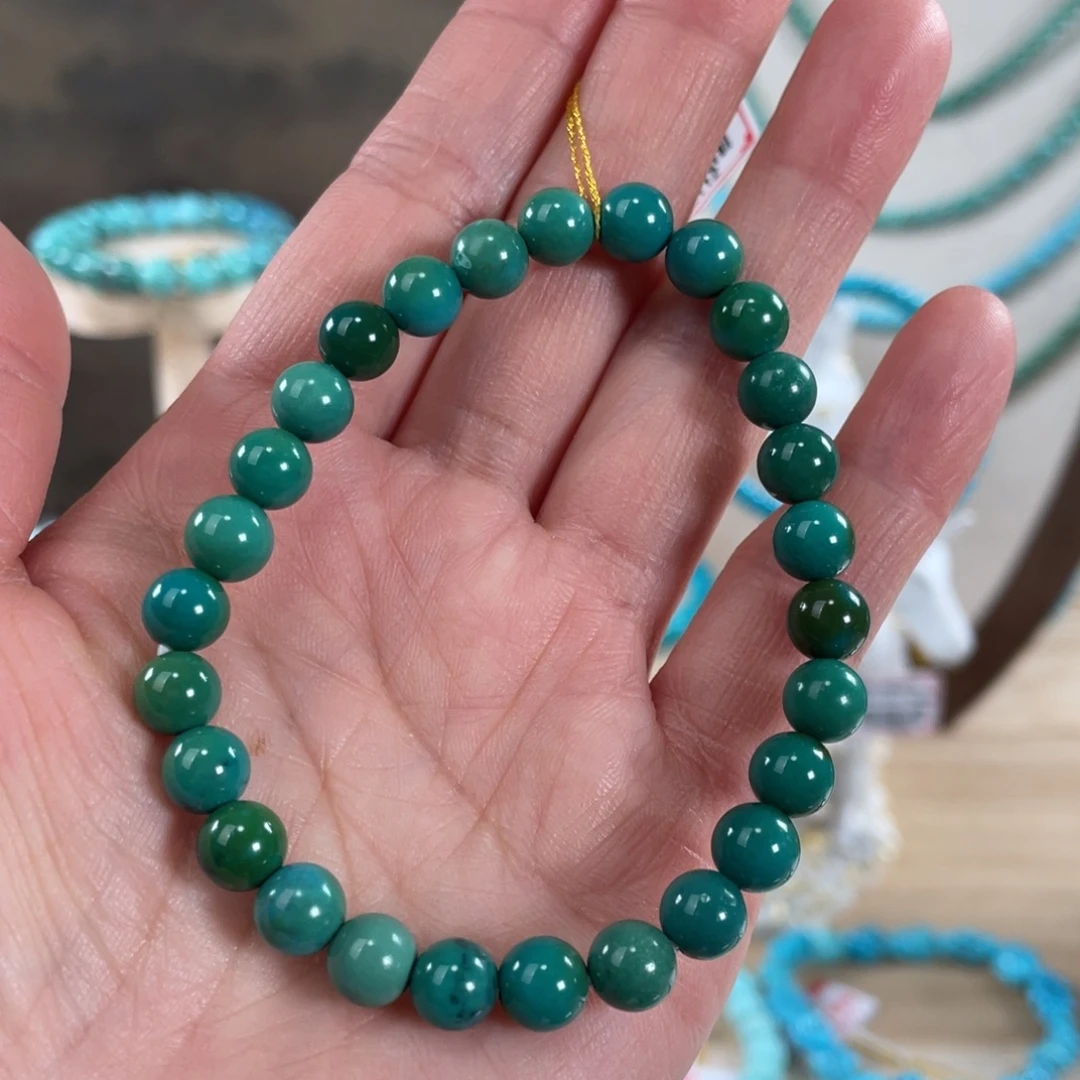 绿松石未镶嵌套链6.9精品全玉化圆珠手串