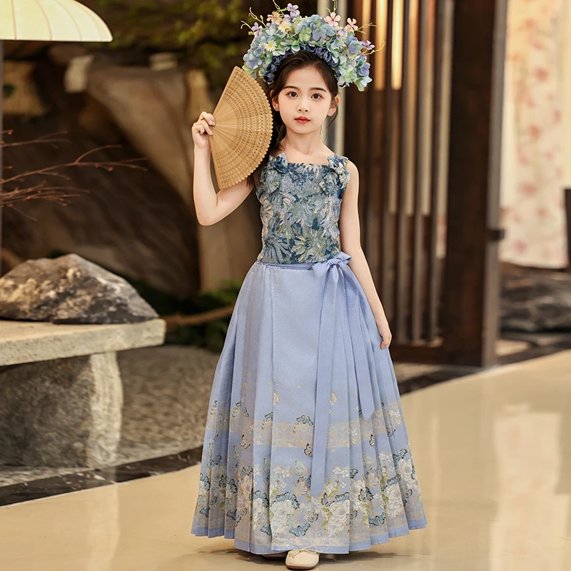 《忆江南》中国风民族女休闲风汉服古装复古演出服古风裙子夏装女孩