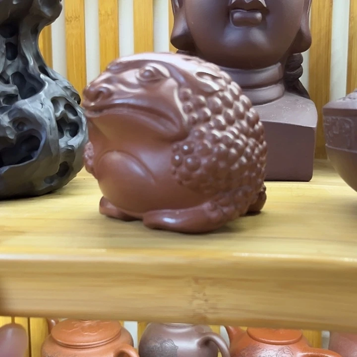 K***o紫砂茶宠紫砂陈盘大金蟾茶宠摆件