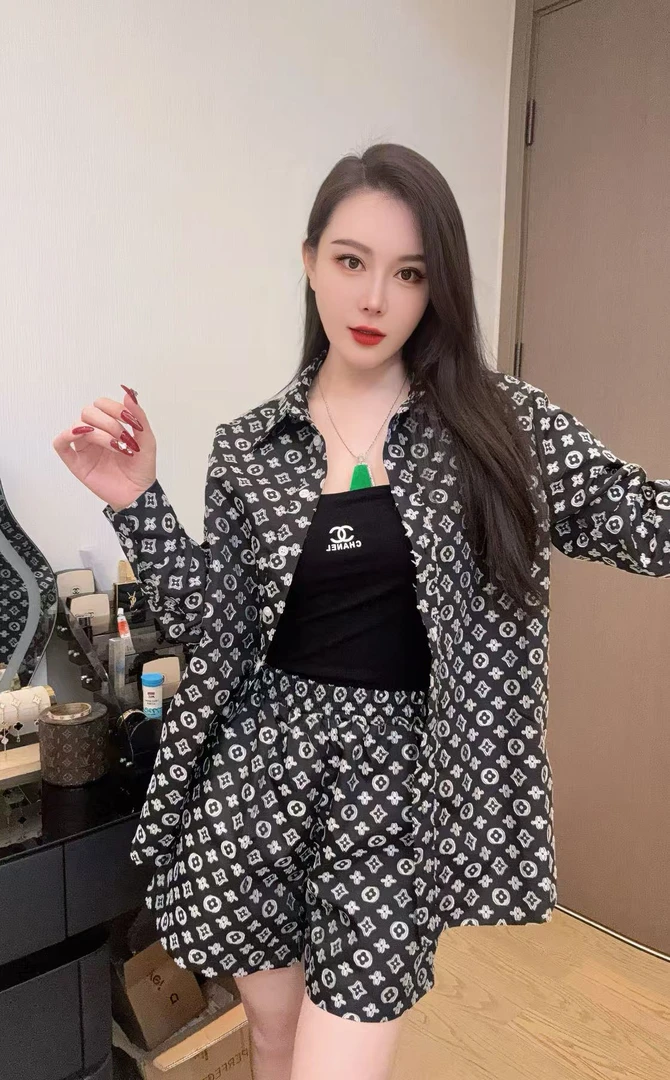 F333 [杋爷潮品] 马户老花衬衫套装