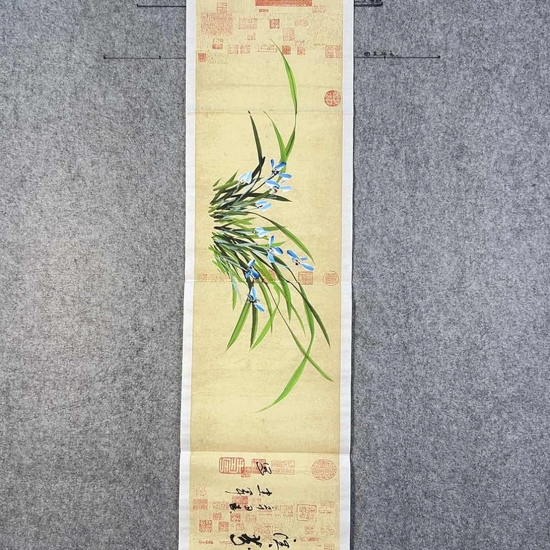 国画611 牡丹之花之叶的颜色与花色