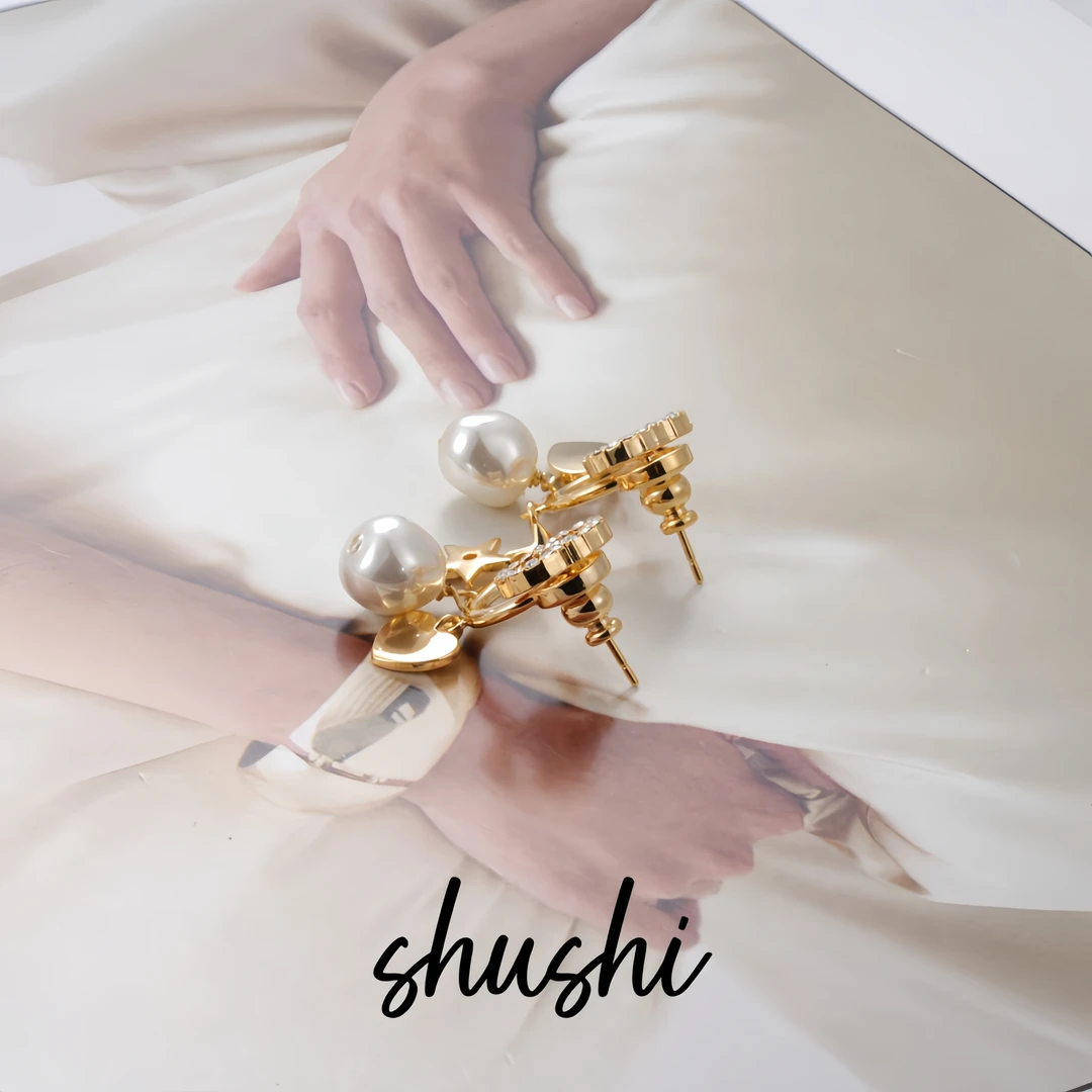 铜合金仿珍珠耳饰 时尚经典轻奢气质百搭耳环8254