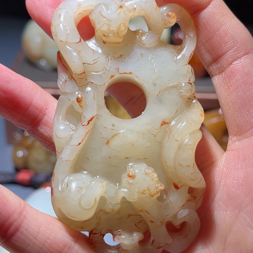 和田玉挂件未镶嵌二*和田玉鸡心佩