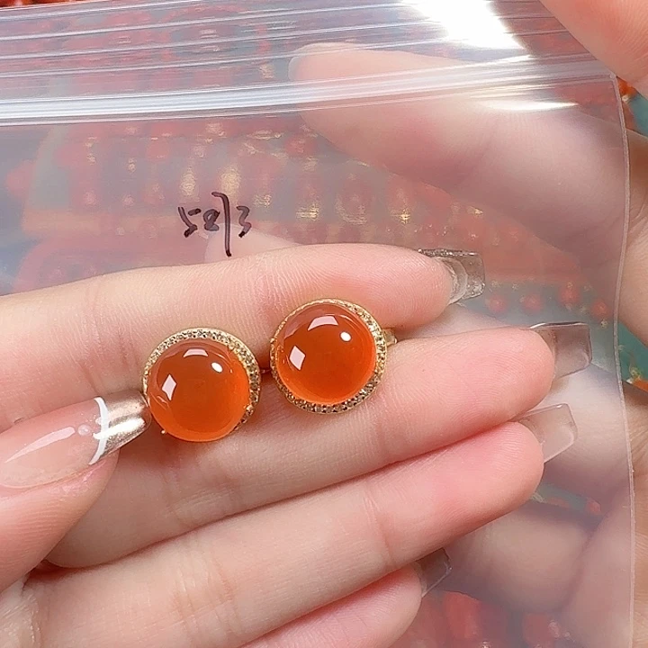 南红玛瑙银S925镶嵌冰红