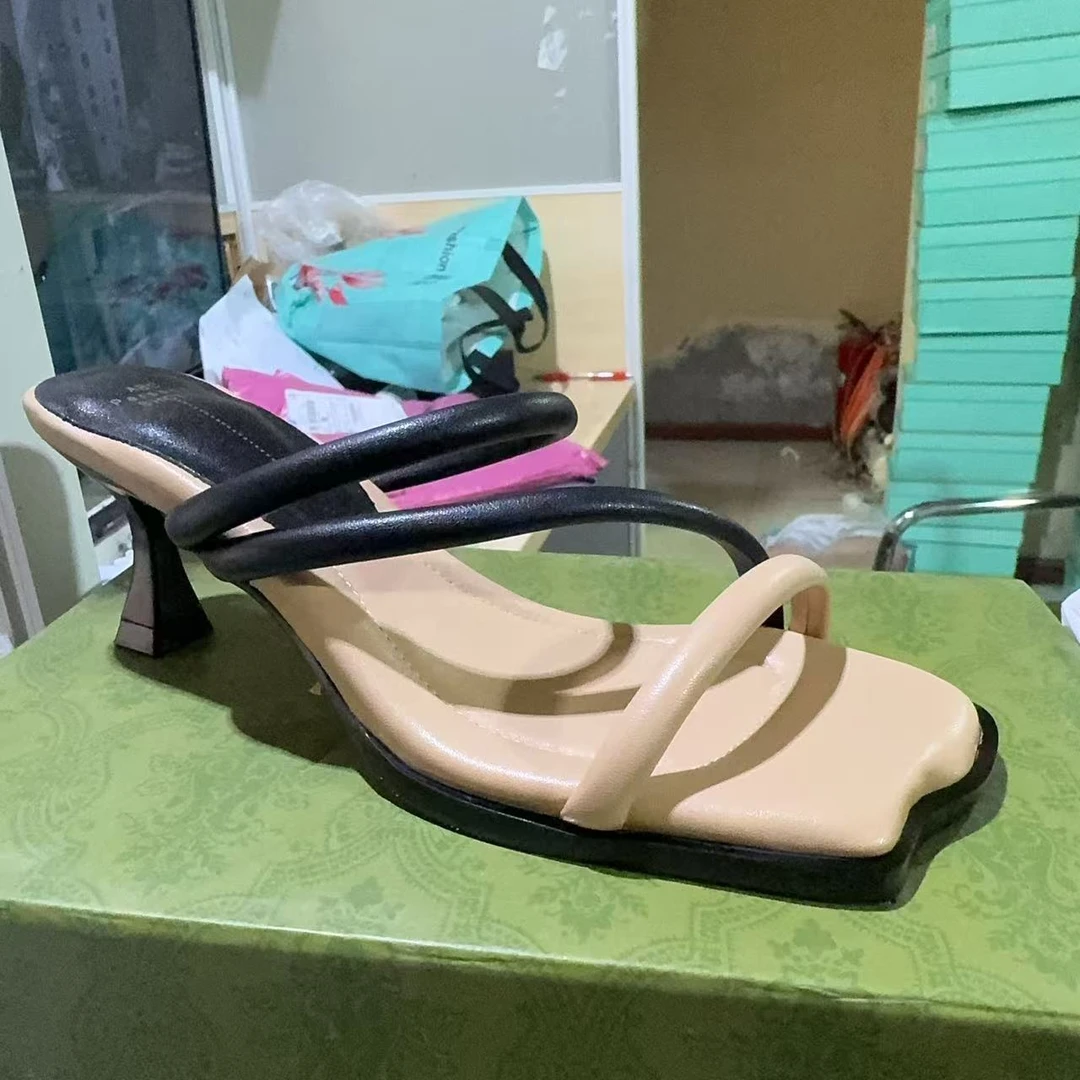 318 新款百搭软底高跟拖鞋