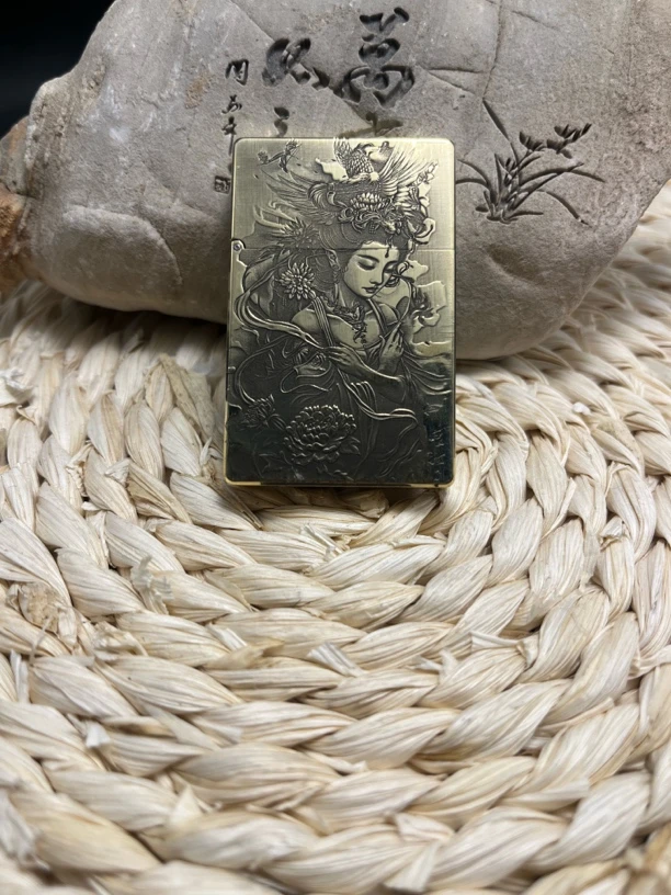精工版黄铜小重甲超薄煤油打火机