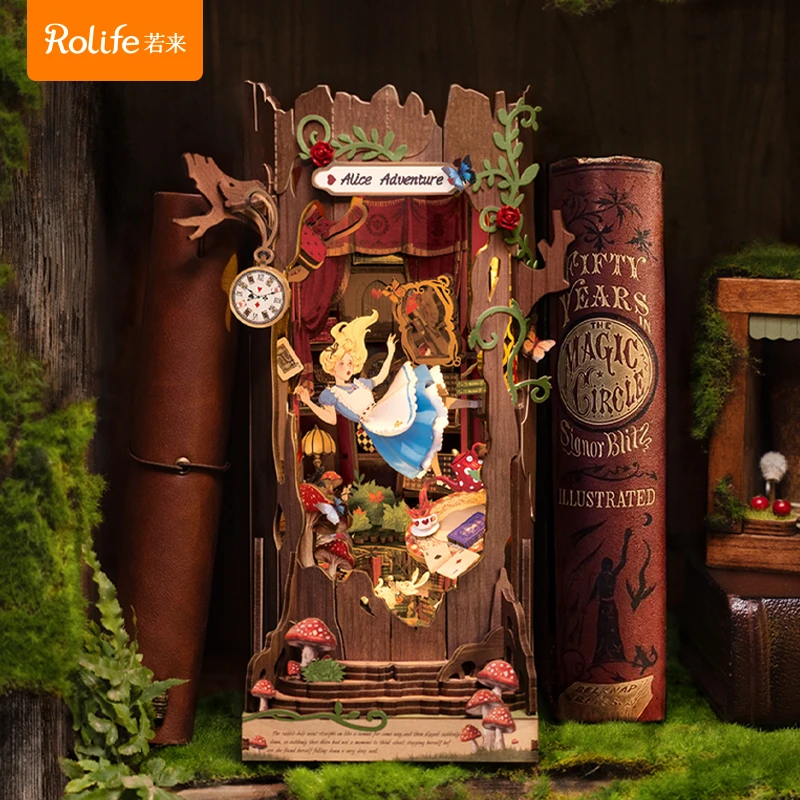 【达播专属】若来爱丽丝书立木质DIY拼装模型摆件礼物