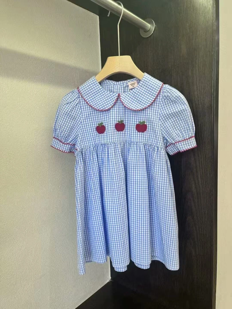 学院风休闲风格子夏季女连衣裙蓬蓬裙A字裙春季