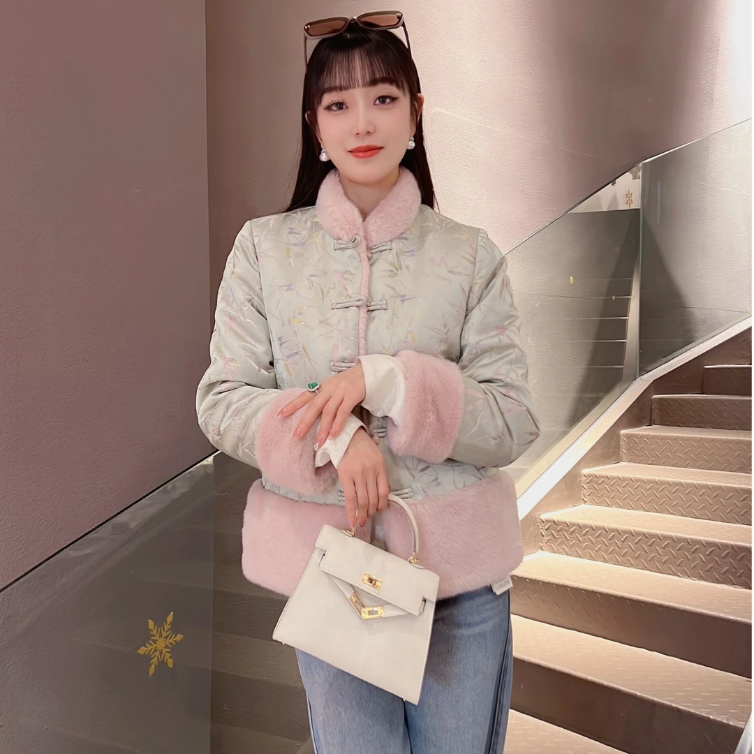 《秀秀定制》《相当迷人》冬季气质显瘦新中式高级夹棉加厚外套3202