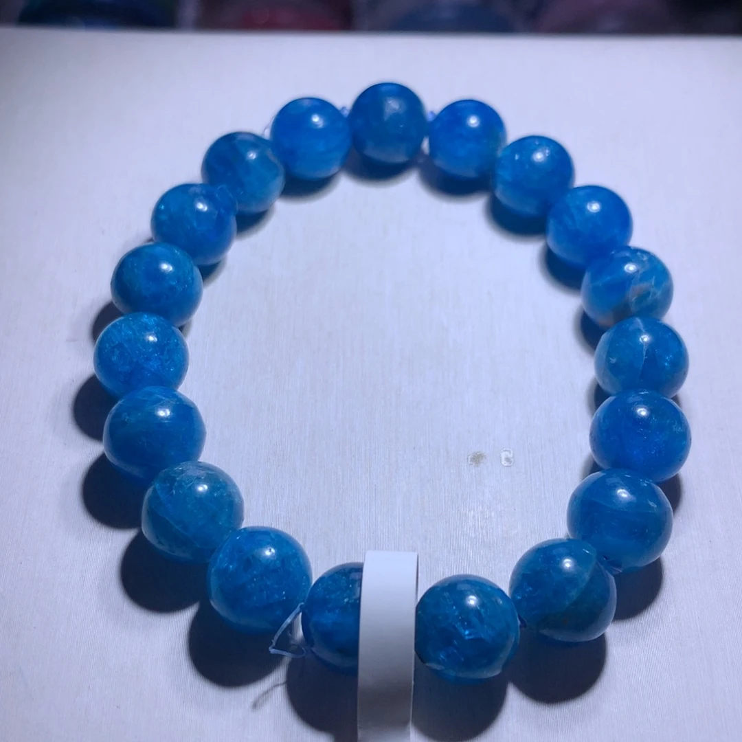 水晶银S925镶嵌手串蓝磷灰10.7m