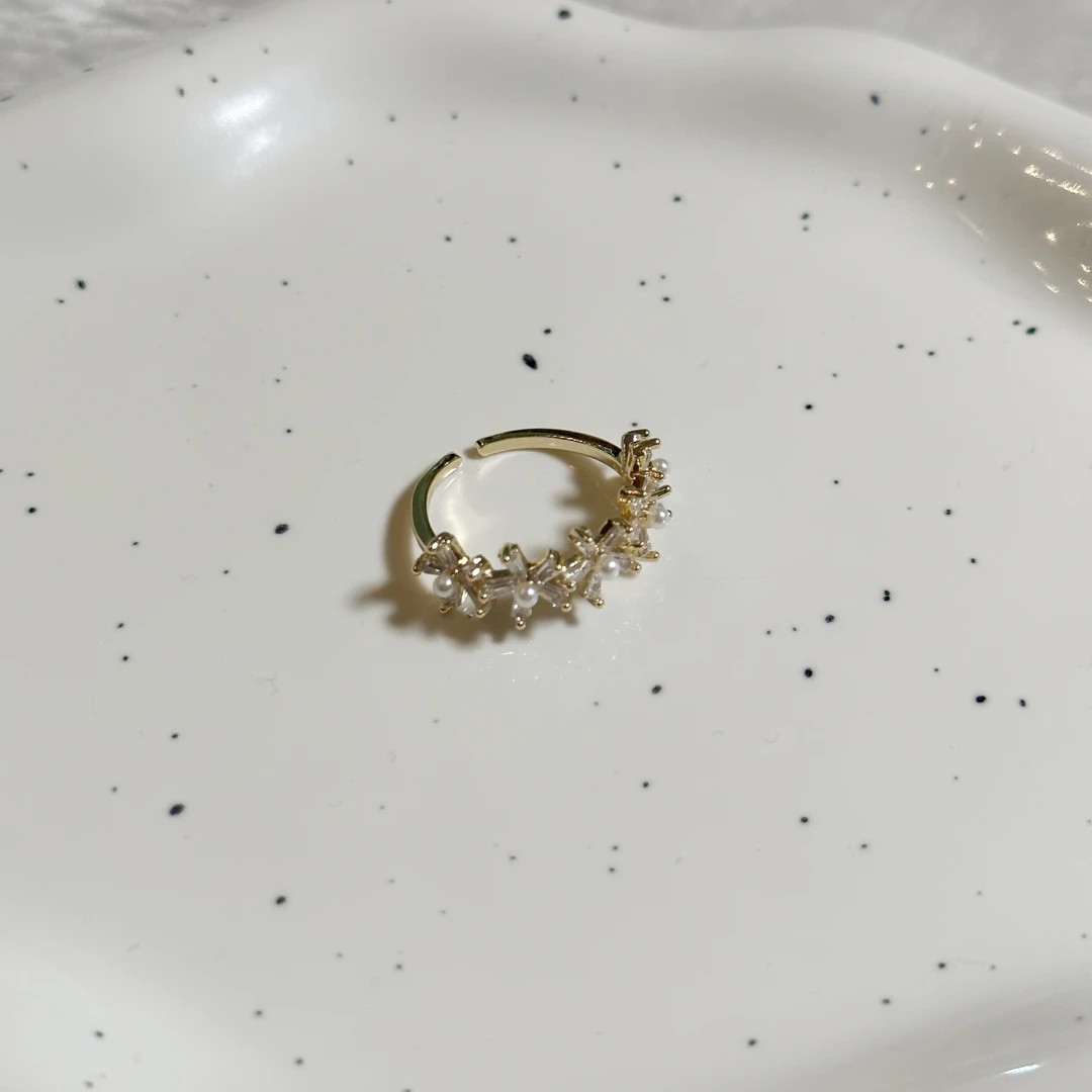 铜合金仿珍珠戒指 戒指4252百搭法式