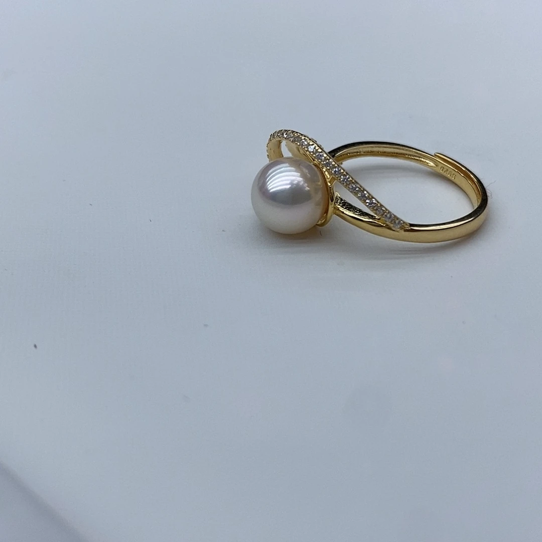 海水珍珠戒指银S925镶嵌