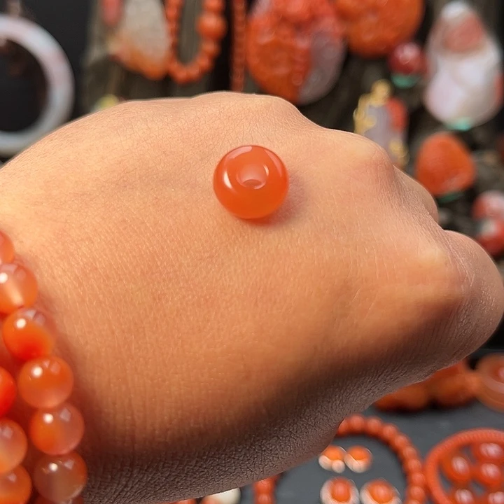 南红玛瑙未镶嵌珠宝半成品面包圈卡11➕