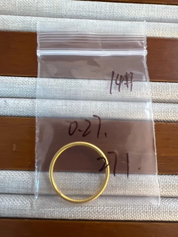 克重0.27 14号 素圈戒指 足金999