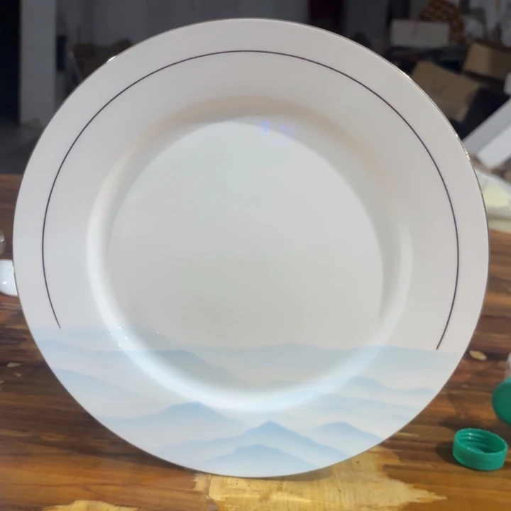 江山图描金十英寸大盘1个【微瑕尾货】