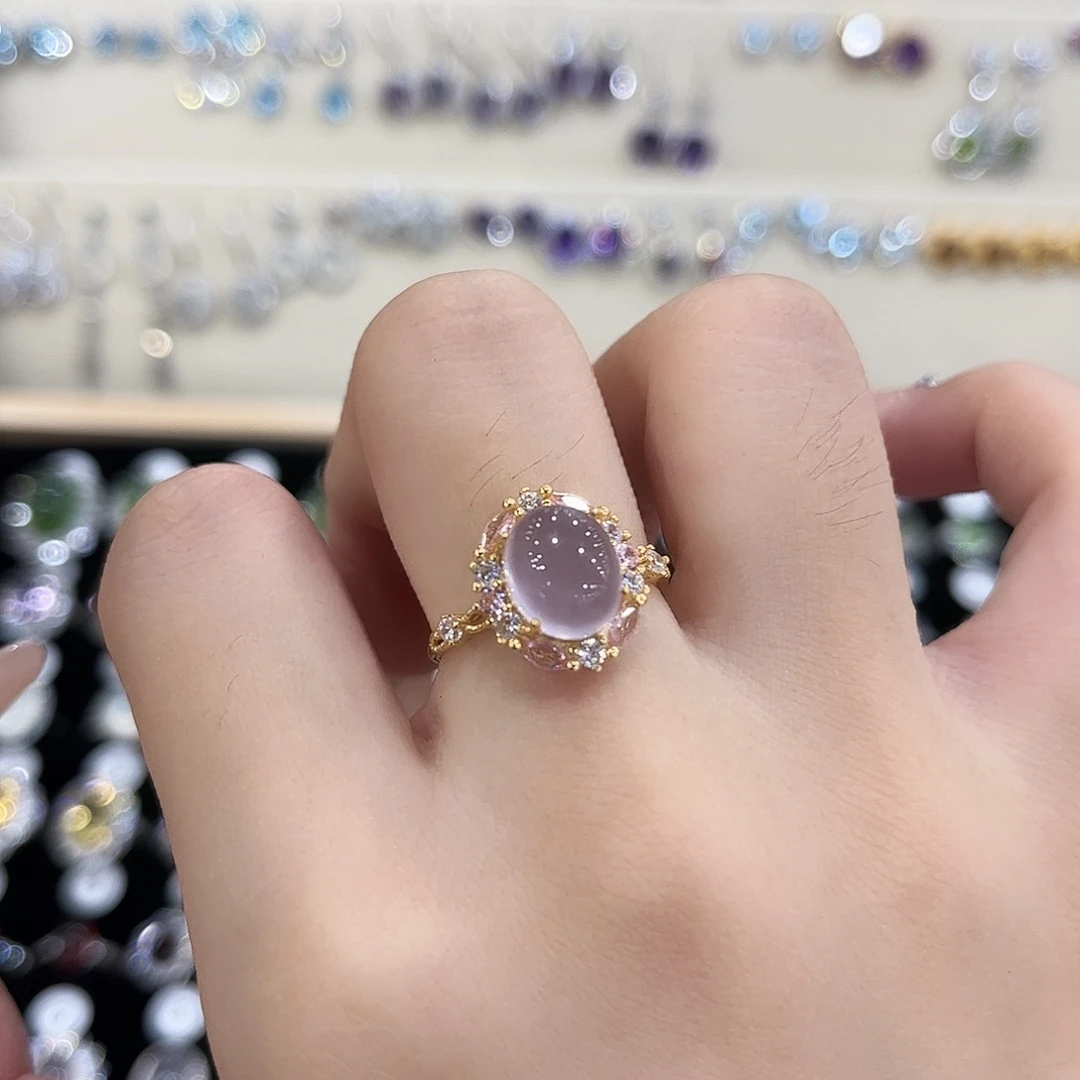 戒指银S925镶嵌萤石