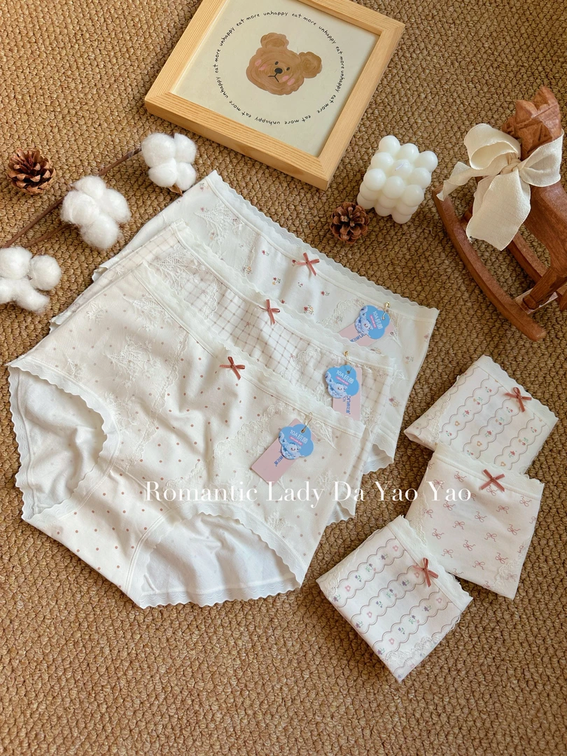 【棉花盒-9549】少女风纯新疆阿克苏棉舒适透气轻薄内裤