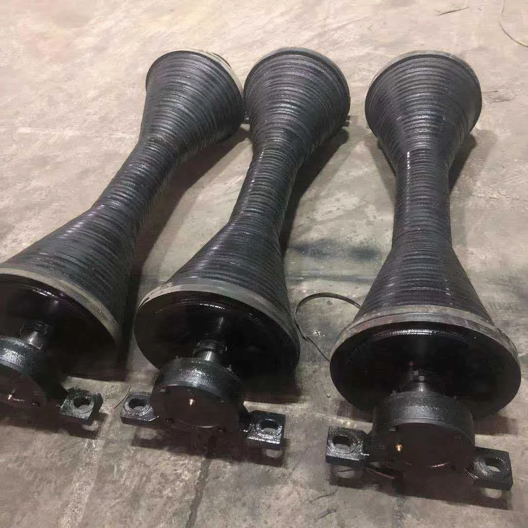 矿用橡胶喇叭头缓冲滚筒下料口托辊输送机配件下料口滚筒