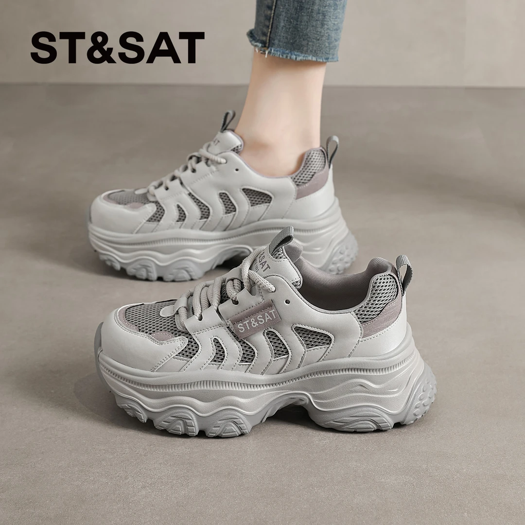星期六休闲老爹鞋女2025新款秋季爆款厚底运动鞋复古跑步百搭女鞋