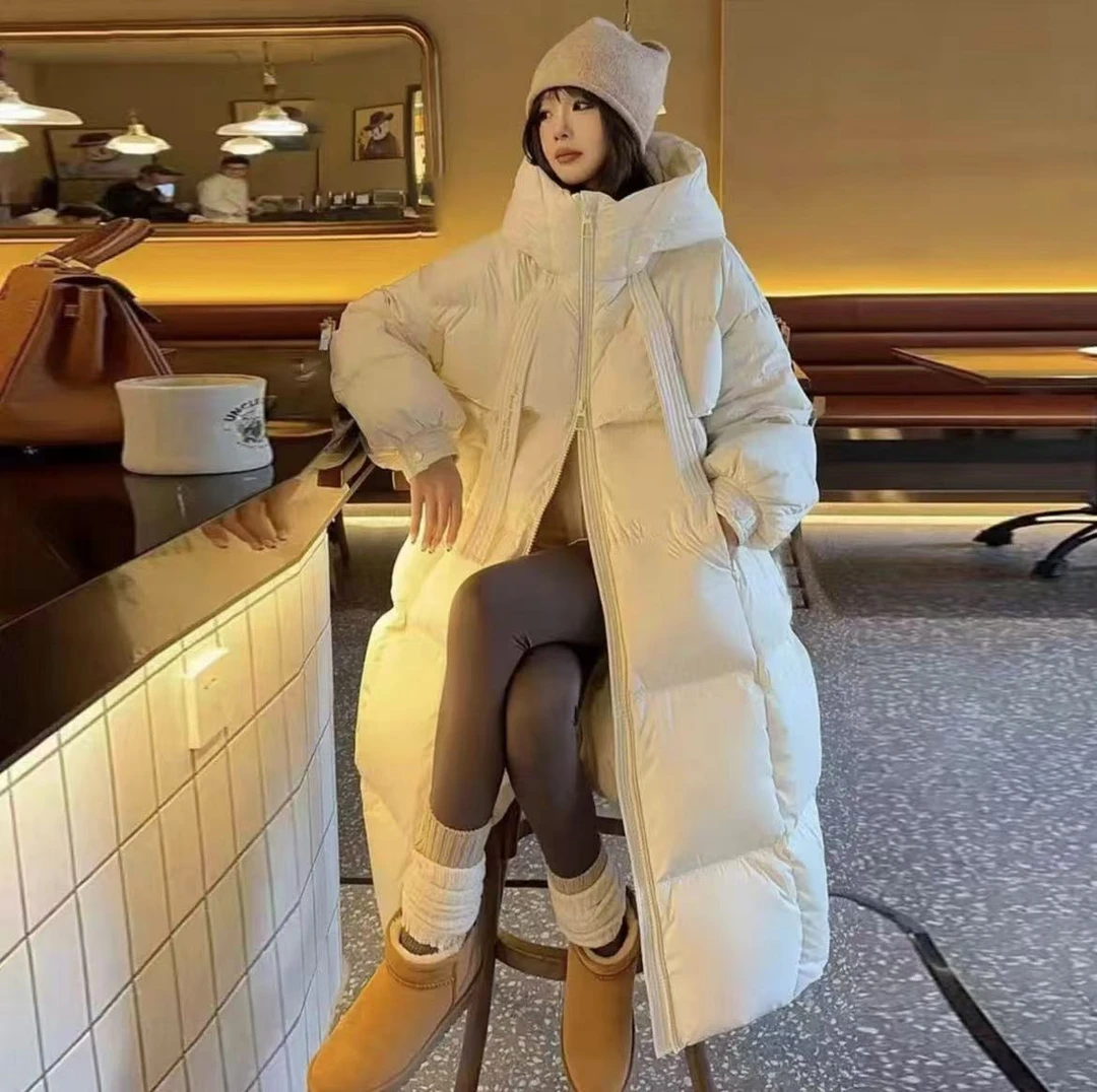 2024新款反季棉服女中长款韩版宽松加厚棉衣长款棉袄外套