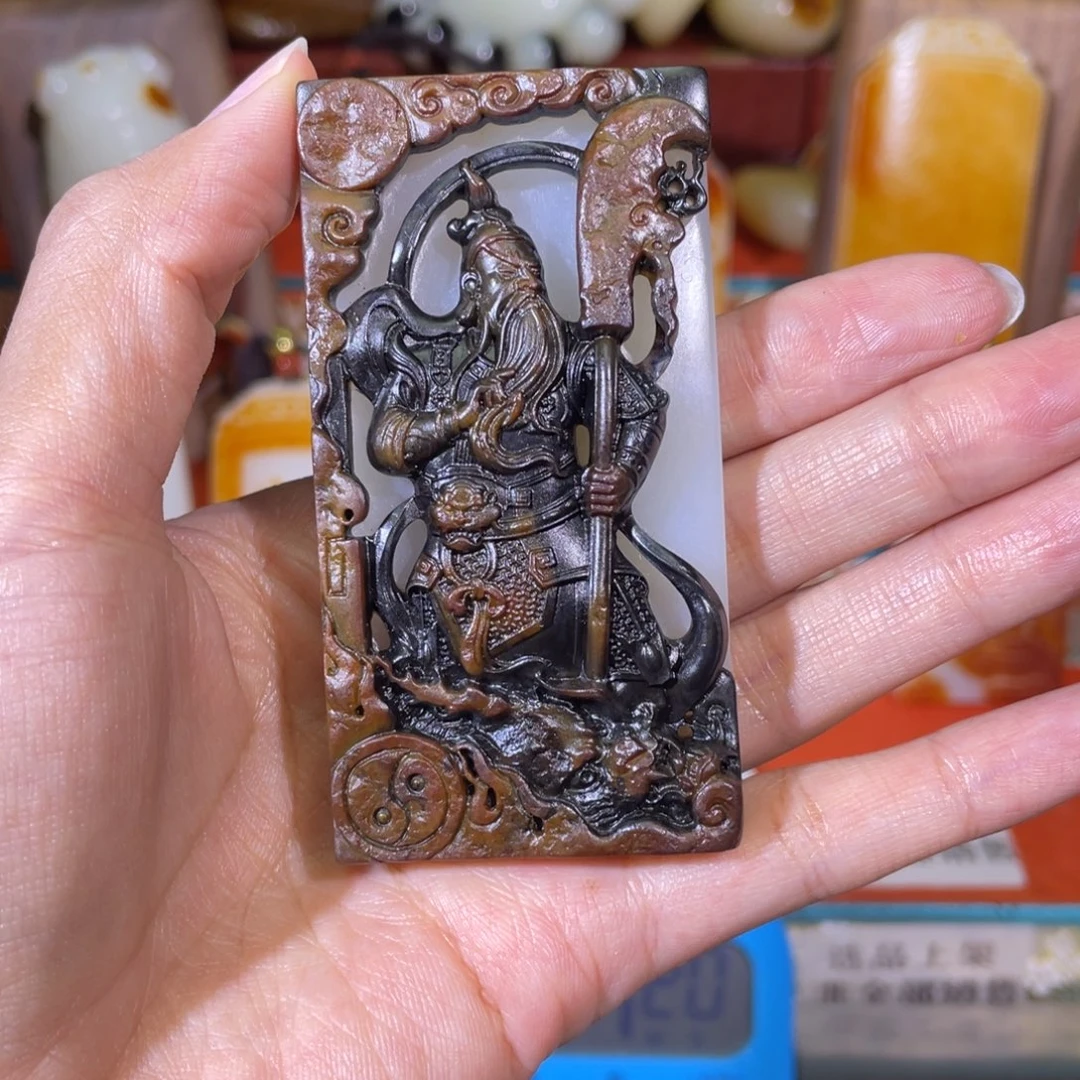 声***。和田玉未镶嵌挂件