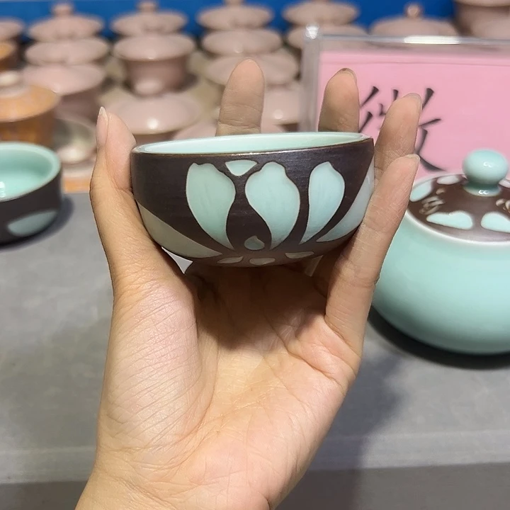 龙泉云间青瓷小米茶器