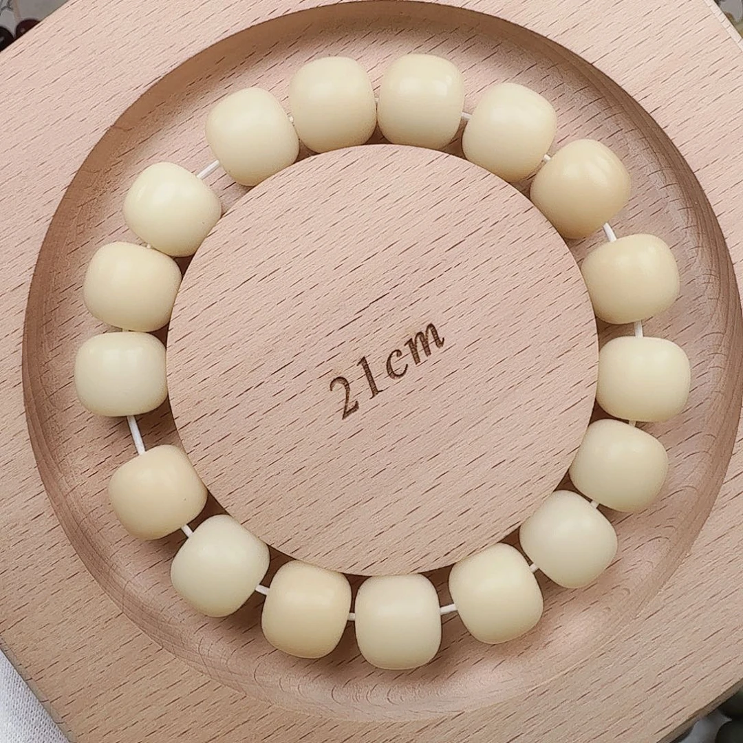 吊坠白玉菩提卡14奶白手工干磨