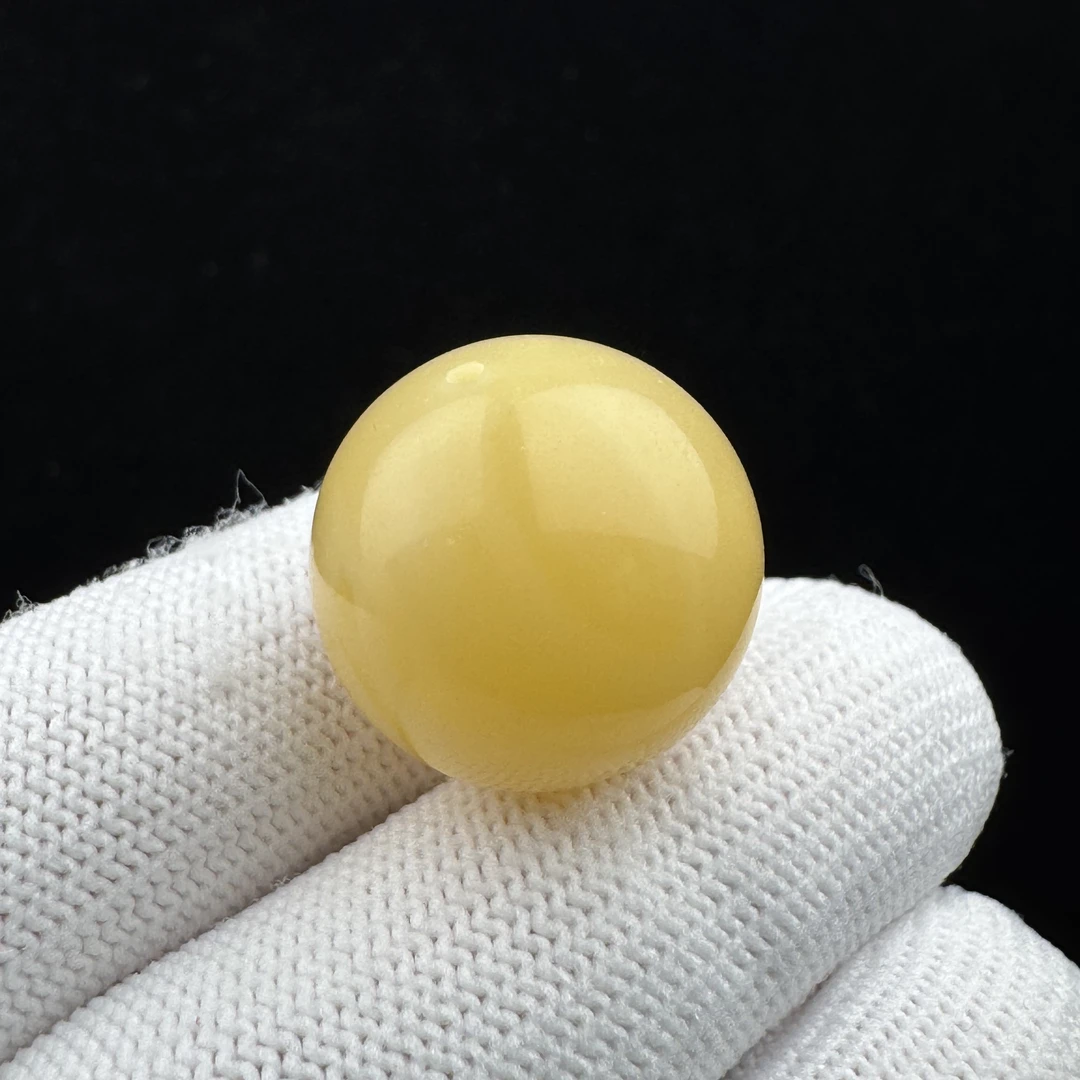 A1809天然蜜蜡 妖花圆珠 19.3mm支持鉴定 假一罚四