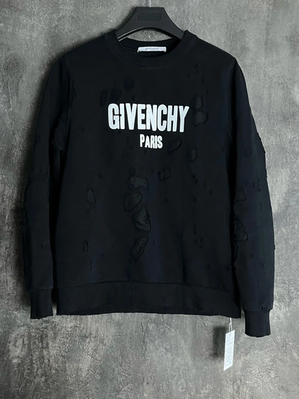 全新未使用 Givenchy/纪梵希 M码*1/字母印花破坏卫衣/03484