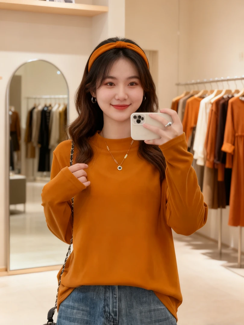 大码女装 胸106-130慕斯绒打底衫2568#