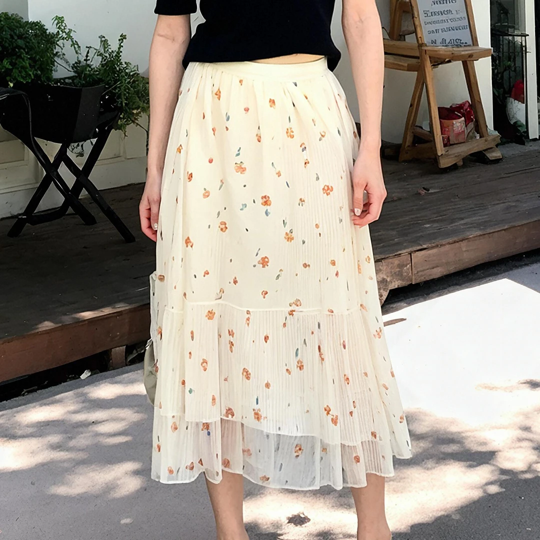 奢姿大码女装2025夏季碎花甜美减龄半身裙胖妹妹松紧时尚百搭裙子