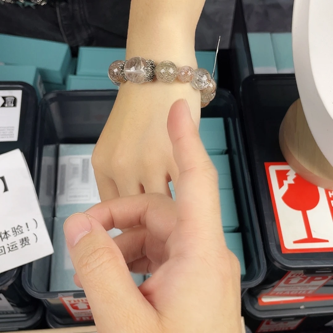 银S925镀金镶嵌水晶手串