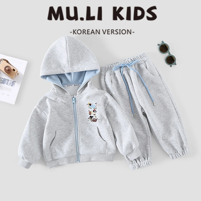 【清货】儿童卫衣套装春秋款男童薄款连帽外套男童宝宝两件套A-058