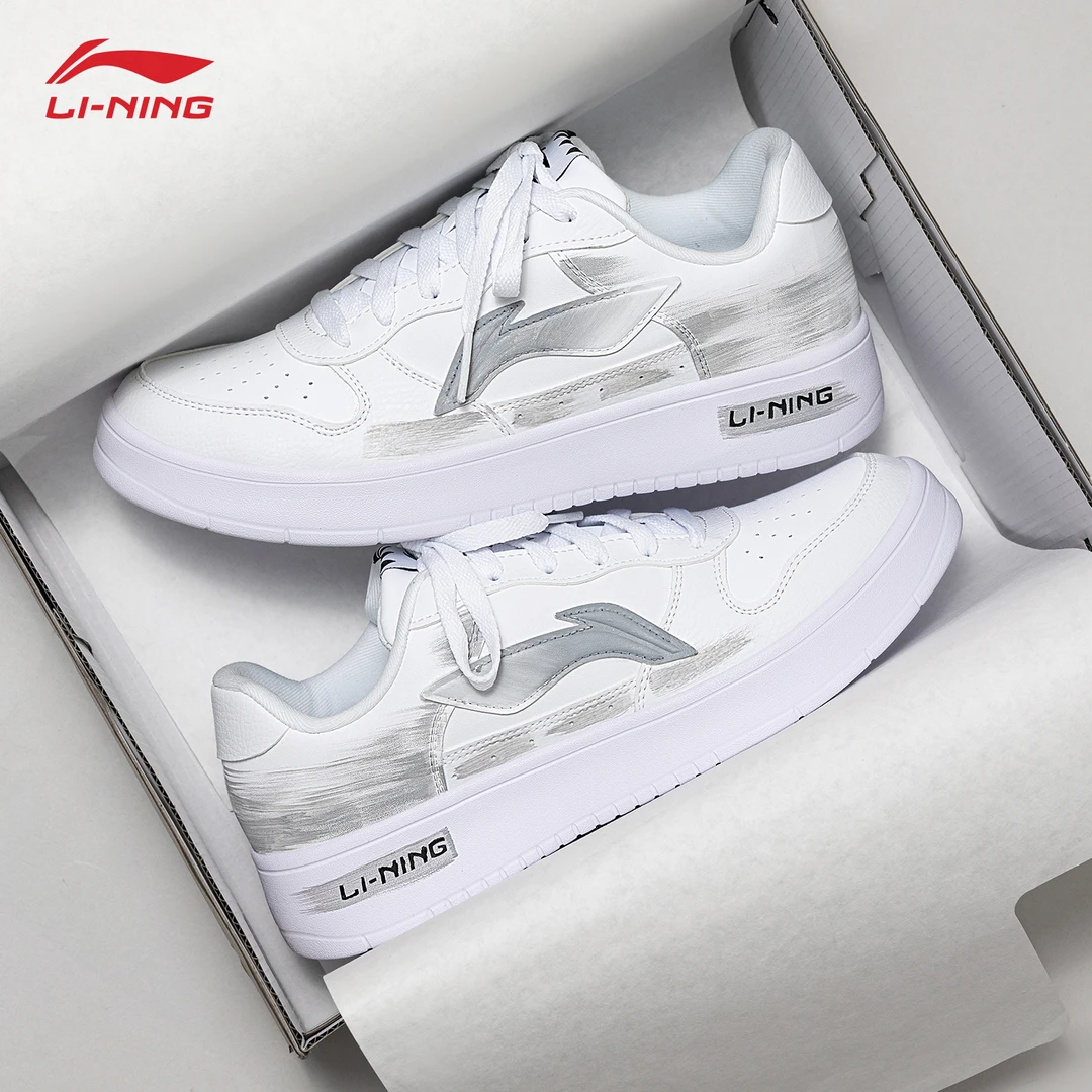 【定制球鞋】李宁浮舟灰烬男鞋板鞋低帮透气潮牌运动鞋潮流休闲鞋子